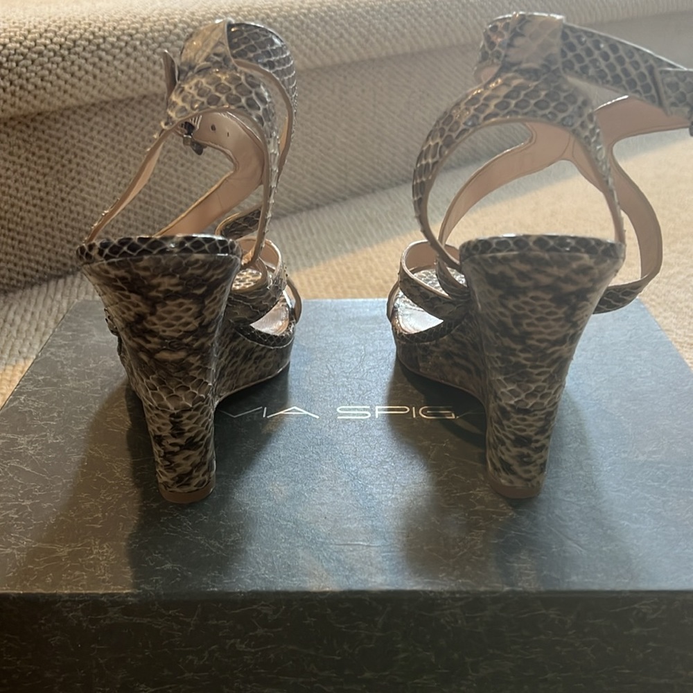 Natural Python Wedge Sandals - image 2